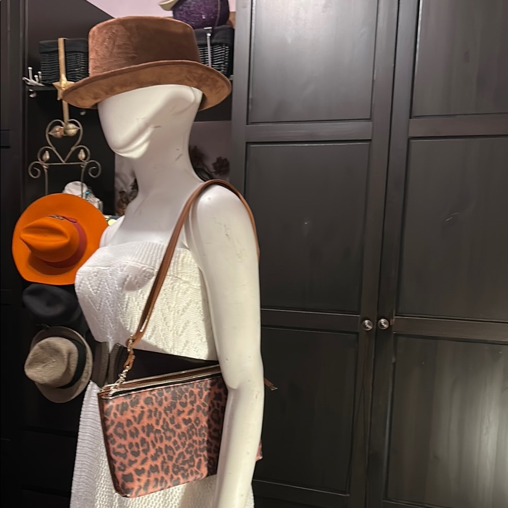 Vegan leather animal print bag